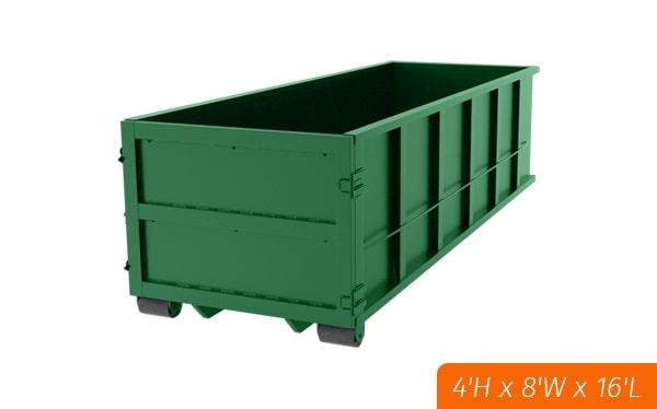 we offer flexible rental periods for our fifteen-yard dumpsters, with options ranging from a few days to several weeks